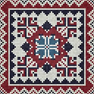 Decorative Tile Patterns Prints: Mosaic tiles background, seamless vector pattern