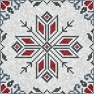 Baroque Interior Decoration Prints: Mosaic tiles background, seamless vector pattern