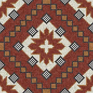 Geometric Mosaic Art Prints: Mosaic tiles background, seamless vector pattern
