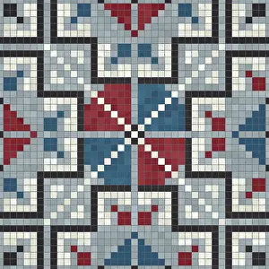 Baroque Interior Decoration Prints: Mosaic tiles background, seamless vector pattern