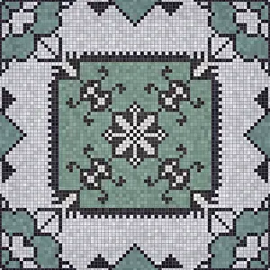 Modern Architectural Style Prints: Mosaic tiles background, seamless vector pattern