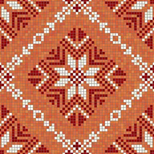 Baroque Architecture Style Prints: Mosaic tiles background, seamless vector pattern