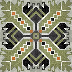 Vintage Ceramic Tiles Prints: Mosaic tiles background, seamless vector pattern