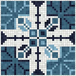 Decorative Ceramic Tiles Prints: Mosaic tiles background, seamless vector pattern