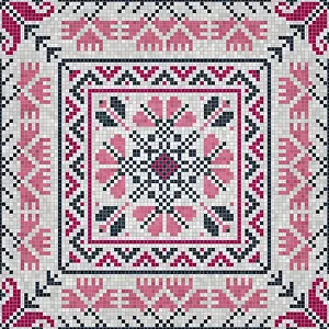 Decorative Ceramic Tiles Prints: Mosaic tiles background, seamless vector pattern