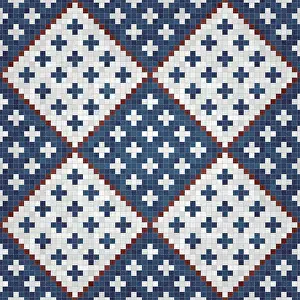 Modern Architectural Style Illustration Prints: Mosaic tiles background, seamless vector pattern