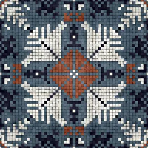 Baroque Architecture Style Prints: Mosaic tiles background, seamless vector pattern