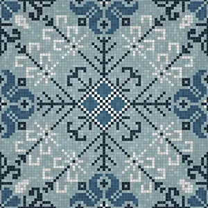 Baroque Wall Decoration Prints: Mosaic tiles background, seamless vector pattern