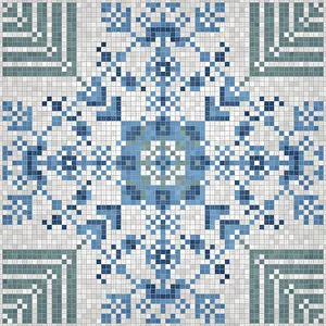 Abstract Mosaic Artwork Prints: Mosaic tiles background, seamless vector pattern