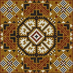 Modern Architectural Style Prints: Mosaic tiles background, seamless vector pattern