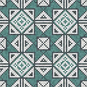 Abstract Ceramic Tiles Prints: Mosaic tiles background, seamless vector pattern