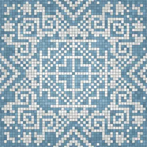 Decorative Tile Designs Prints: Mosaic tiles background, seamless vector pattern