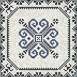 Modern Architectural Style Prints: Mosaic tiles background, seamless vector pattern