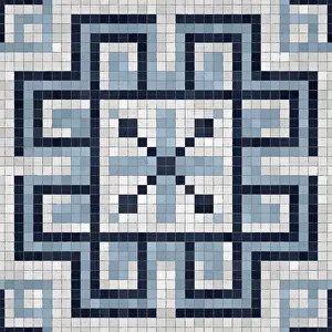 Baroque Interior Decoration Prints: Mosaic tiles background, seamless vector pattern