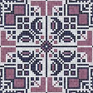 Baroque Architecture Style Prints: Mosaic tiles background, seamless vector pattern