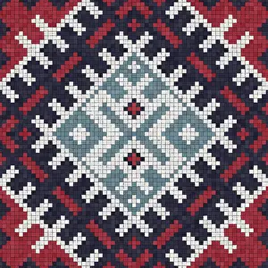 Baroque Wall Decoration Prints: Mosaic tiles background, seamless vector pattern