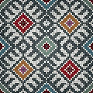 Baroque Wall Decoration Prints: Mosaic tiles background, seamless vector pattern