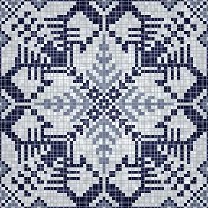 Baroque Interior Decoration Prints: Mosaic tiles background, seamless vector pattern