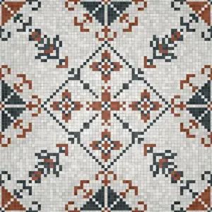 Modern Architectural Style Prints: Mosaic tiles background, seamless vector pattern