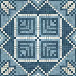 Mural Painting Illustration Prints: Mosaic tiles background, seamless vector pattern