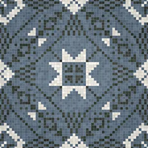 Baroque Interior Decoration Prints: Mosaic tiles background, seamless vector pattern