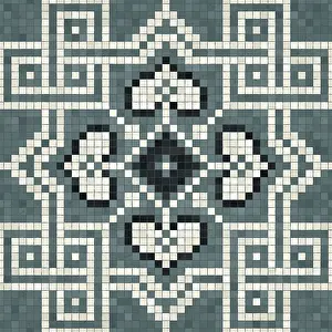 Baroque Wall Decoration Prints: Mosaic tiles background, seamless vector pattern