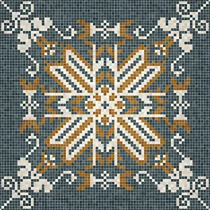 Decorative Ceramic Tiles Prints: Mosaic tiles background, seamless vector pattern