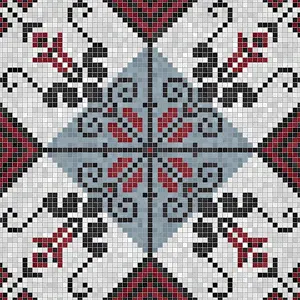 Ornate Wall Decoration Prints: Mosaic tiles background, seamless vector pattern
