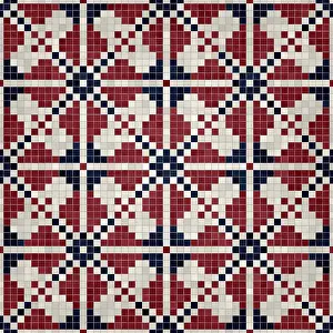 Baroque Architecture Style Prints: Mosaic tiles background, seamless vector pattern