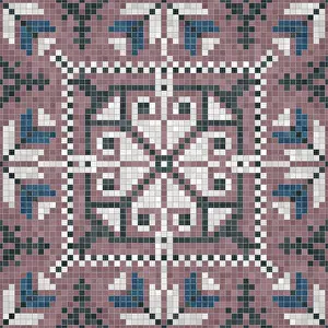 Modern Architectural Style Illustration Prints: Mosaic tiles background, seamless vector pattern