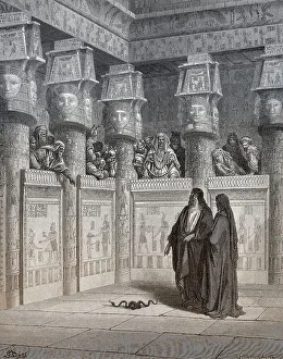 Biblical Figure Depictions Prints: Moses and Aaron Appear before Pharaoh