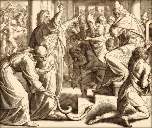 Moses and Aaron Appear before Pharaoh Print, 1860