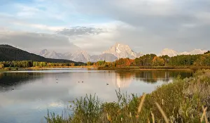 Mountain Range Reflections Prints: Mount Moran reflected in Snake River