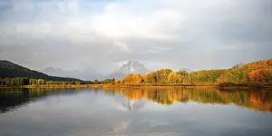 Mountain Range Reflections Prints: Mount Moran reflected in Snake River