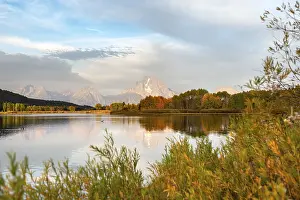 Mountain Range Reflected In Water Prints: Mount Moran reflected in Snake River