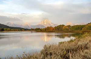 Mountain Range Reflections Prints: Mount Moran reflected in Snake River