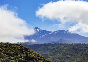 Canary Island Tourism Prints: Mountain hike to Risco Blanco, view to Mount Teide