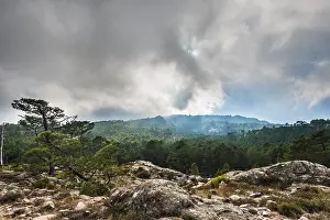 Dramatic Clouds France Prints: Mountain landscape with dramatic clouds