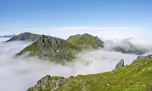 Nordland Norway Landscape Prints: Mountain peaks above the clouds