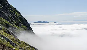 Lofoten Norway Prints: Mountain peaks above the clouds