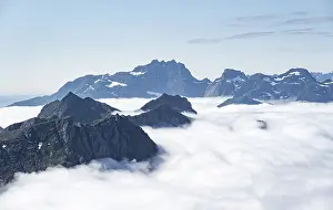 Norway Landscape Photography Prints: Mountain peaks above the clouds