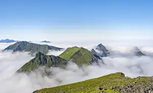 Norway Landscape Photography Prints: Mountain peaks above the clouds