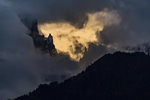 UNESCO World Heritage Alps Prints: Mountain peaks with dramatic clouds