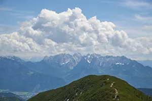 Tyrol Austria Mountains Prints: Mountain range Wilder Kaiser with cloud