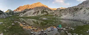 Mountain Lake Reflection Prints: Mountains in the evening light