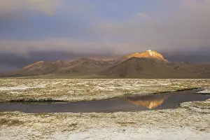 Deserted South American Landscape Prints: Mountains in the evening light