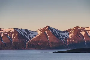 Northern Europe Fjords Prints: Mountains in the evening light