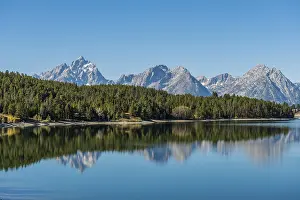 Wyoming Landscape Photography Prints: Mountains reflected in the lake
