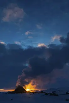 Northern Iceland Landscape Prints: Mud pot with steam source at sunrise