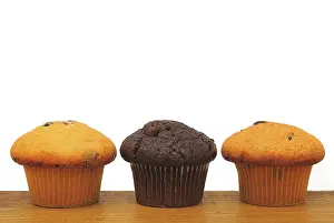 Chocolate Muffin Photography Prints: Three muffins